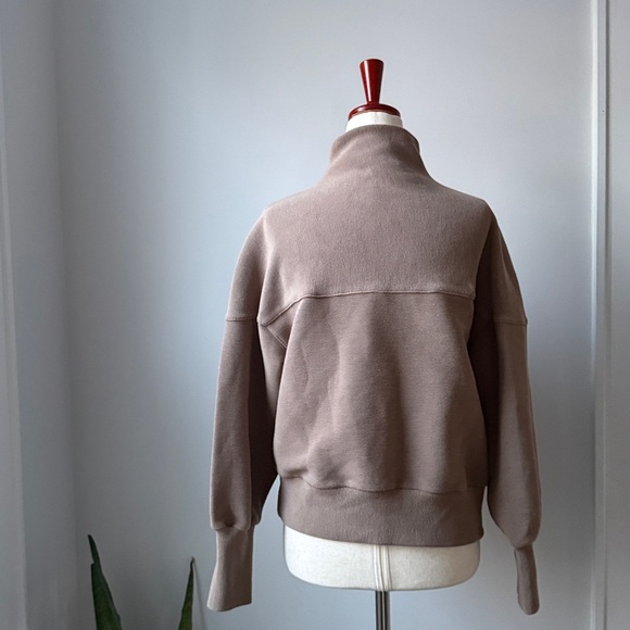 Varley Brown Quarter Zip Pullover Size XS Taupe Turtleneck Sweater - Picture 3 of 8